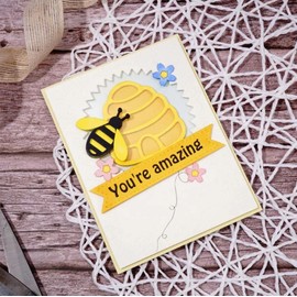 Honeycomb and Bee Metal Die Cuts, Honeycomb and Bee Cutting Dies Cut Stencils DIY Scrapbooking Cards Decorative Embossing Paper Dies for Album Card Making Scrapbooking