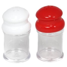 Rocky Mountain Goods Salt and Pepper Shaker Set - 2-Pack (1 Red, 1 White) - 3-Inch BPA-Free Plastic Shakers for Table or Camping - Break Resistant and Great for Small Spices