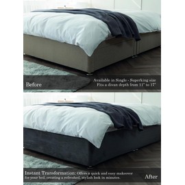 Belledorm 19" Extra Deep Base Wrap Valance Sheet - Transforms a drab looking bed base divan - Luxury Faux Suede (Cloud, Double)