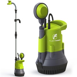 FLUENTPOWER 1/2HP Rain Barrel Pump, 1050GPH Submersible Water Pump with Float Switch and 26ft Cable, Drainage Water from Hot Tub Cellars Rain Barrel Ponds Pools