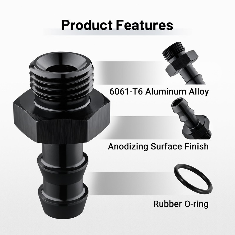 EVIL ENERGY 6AN ORB Male to 3/8" Barb Straight Fitting