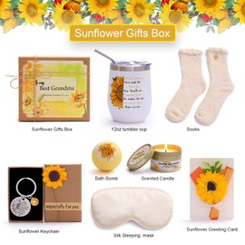 Sunflower Birthday Gifts for Grandma,Grandma Sunflower Gifts from Granddaughter/Grandson,Unique Gifts Ideas for Grandma