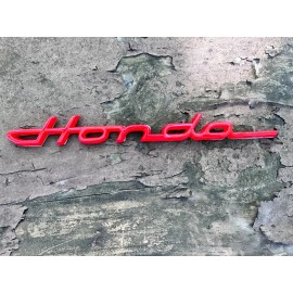 CUSTOM Emblem Old Vintage Script Badge Classic Decal Red Logo Car Auto Moto For HONDA