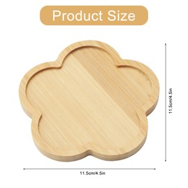 WOKICOR 4 Pieces Bamboo Mosaic Coasters Empty Base Trays Craft Mosaic Accessories Drinking Cup Coasters Plant Coasters Art Plates