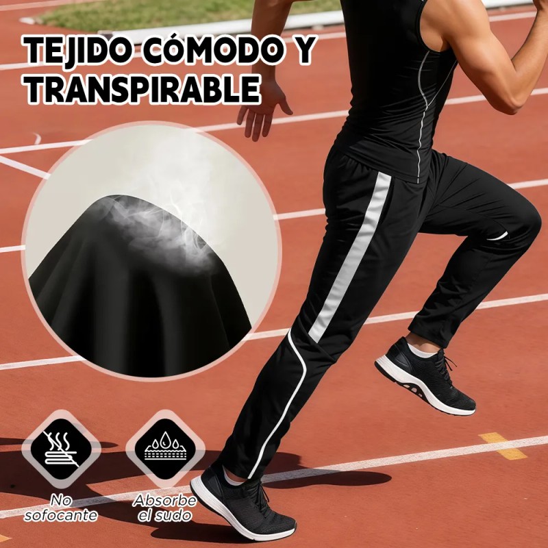 BIAOJUE - Pants Cómodo Deportivo Casual Jogger Gym Con Bolsas