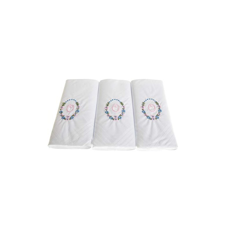 Surf the Shop Womens Handkerchiefs 100% Cotton Initial Letter Boxed