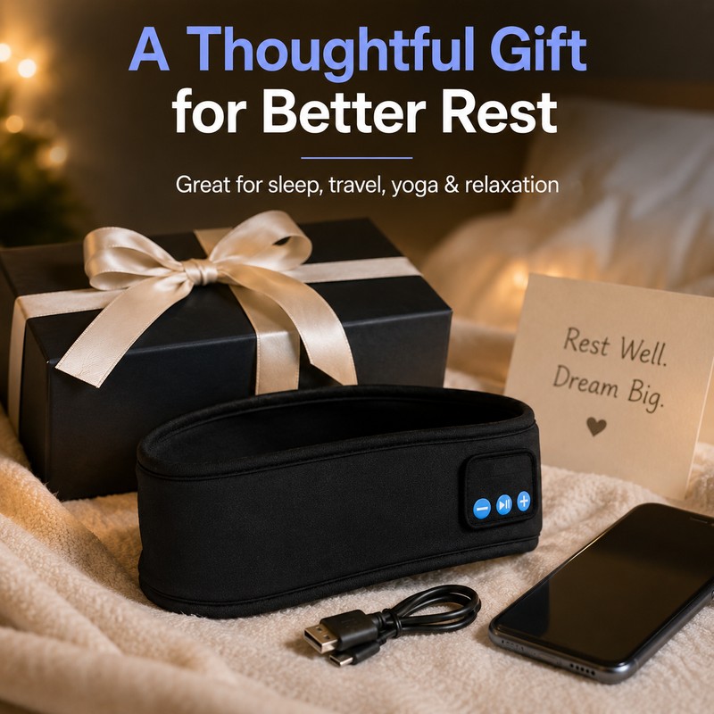 Bluetooth Sleep Headband with Ultra-Thin Speakers – Wireless Audio Eye