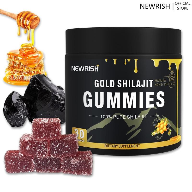 Newrish Gold Pure Shilajit Gummies | 85+ Trace Minerals &