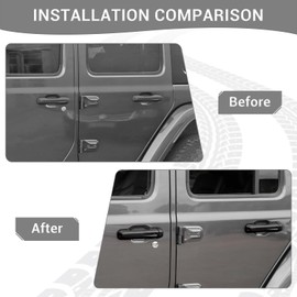 PDKLIN for Wrangler JL Door Handle Cover Trim, Gloss Black Tailgate Handle Cover for Jeep Wrangler JL JLU 2018-2024 4-Door Gloss Black Exterior Accessories 5pcs