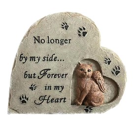 Meyas Pet Tombstone Cat Memorial Stone,Cat Memorials Funerary Paw Print Pet Memorial Stone,Pet Cat Garden Stones Cemetery Grave Markers Headstones,Outdoor Indoor Pet Cat Memorial Stone Pet Loss Gifts