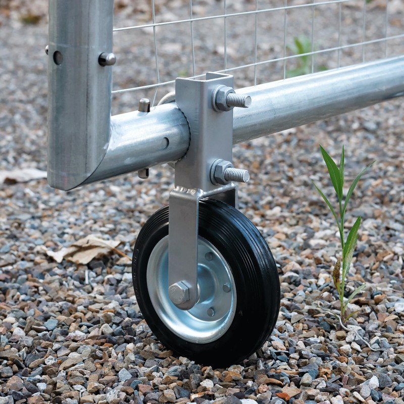 Gate Wheel Supporting Metal Swing Gate with 1-5/8" Thru 2"
