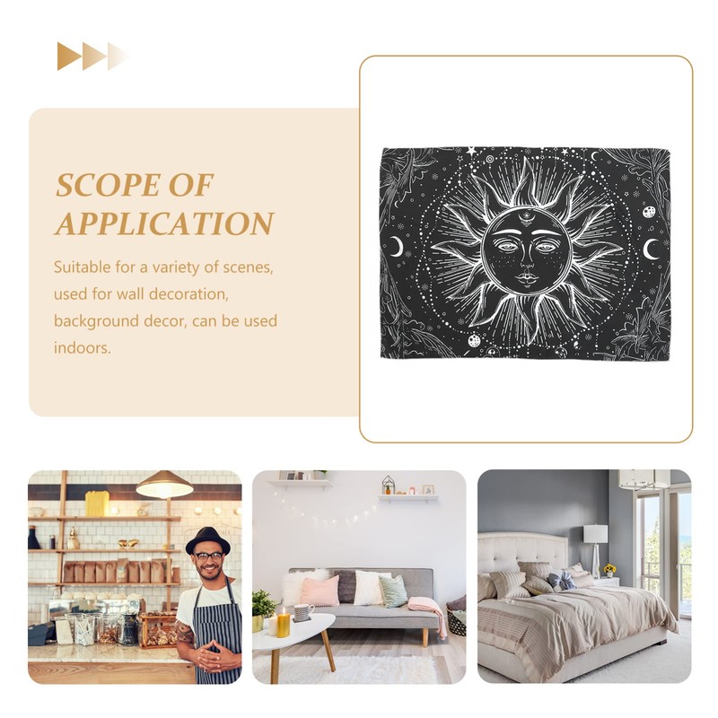 FUNOMOCYA Black White Sun Tapestry Home Decoration Decor Boho Wall
