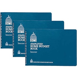 Dome Publishing Co Inc Home Budget Book, 64 Pages, 10-1/2 x 7-1/2 Inches, Teal / 3 Pack