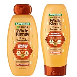 Garnier Hair Care Whole Blends Honey Treasures Repairing Shampoo and Conditioner, For Damaged Hair 44 Fl Oz