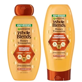 Garnier Hair Care Whole Blends Honey Treasures Repairing Shampoo and Conditioner, For Damaged Hair 44 Fl Oz