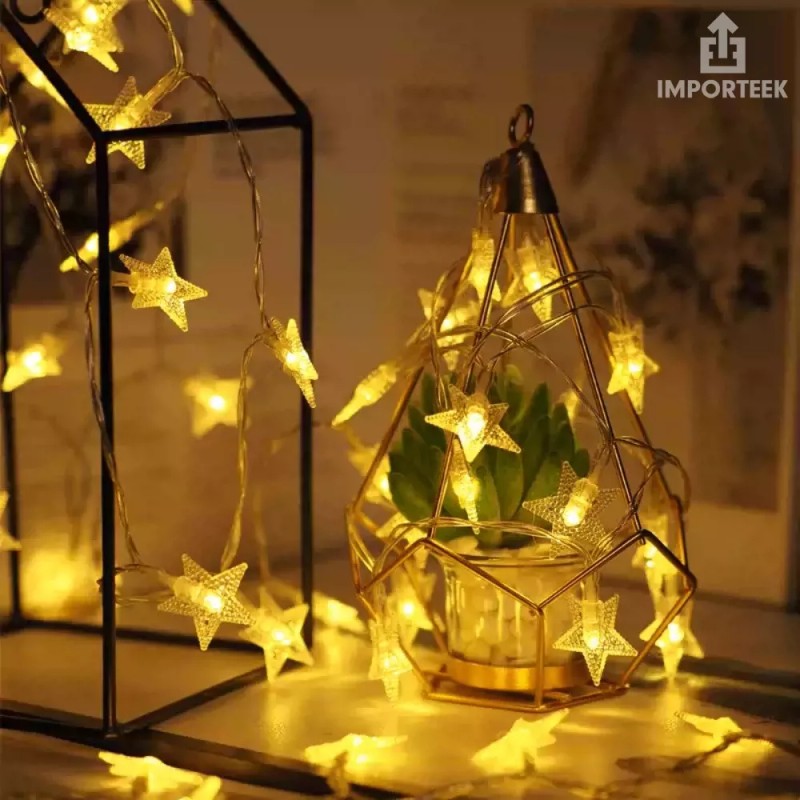 Importeek 5pz Mini Serie Cortina Luces Led Decorativa Estrellas 2m