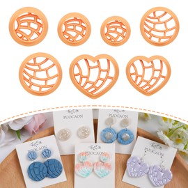Puocaon Scallop Polymer Clay Cutters - 7 Pcs Clay Cutters for Polymer Clay Jewelry, Seashell Circle Polymer Clay Earring Cutters, Heart Clay Cutters for Polymer Clay Earrings Making