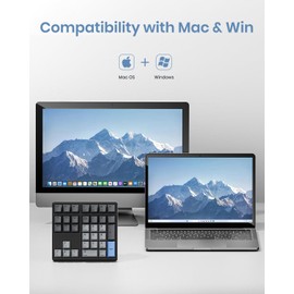 FJÄDRAR Mechanical Number Pad, 34 Key Hot Swappable Numpad with Gateron Brown Switches, USB Wired Numeric Keypad with PBT Keycaps White Backlit Number Pad for Laptop, MacBook,PC Desktop