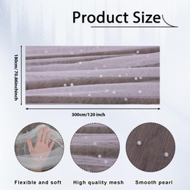 Xthrotsenk 70x120 in Pearl Table Runner White Table Cloth Wedding Decor Tulle Fabric Lace Dessert Tablecloth Diamonds Party Decorations Doilies for Birthday Party Valentine's Day, 10 Ft