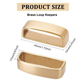 BENECREAT 2Pcs Belt Loop Keeper, Brass Belt Loop replacement (38-40mm) Men's Belt Buckle Accessories for Belt Fixing, Brass, 0.5x1.7x0.7inch