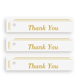 Thank You Tags, 100 Pack, Rose and Gold Foil, Small Tags for Favors, Paper for Wedding, Birthday, Baby Shower. Party Favor, Party Supplies Rose Gold 100