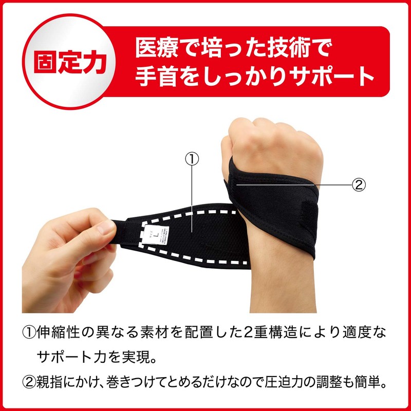 Japan Sigmax Mediaid Supporter, Firm Guard, Wrist Standard, L, Black,