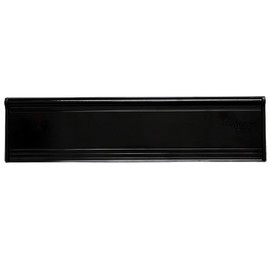 STORMGUARD 06SR0310000BL Internal Metal Letter Box Brush Cover WITH FLAP BLACK, 293 x 77 mm