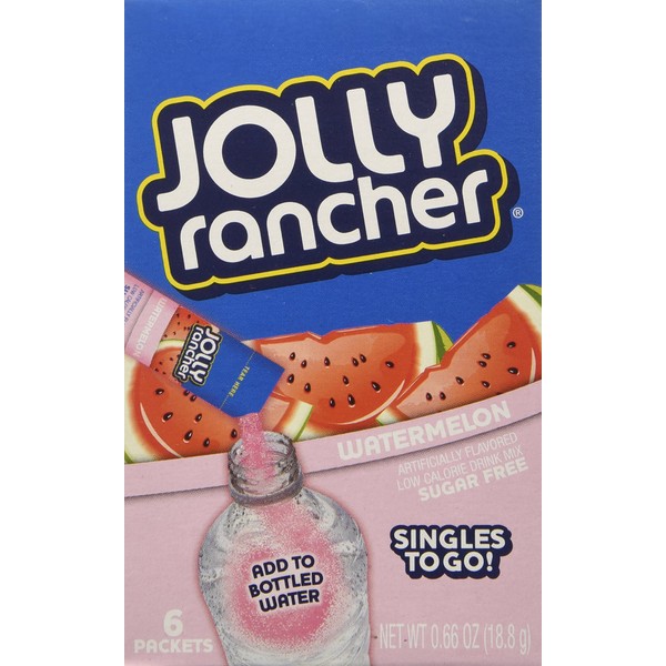 Jolly Rancher Singles-To-Go Sugar Free Watermelon Drink Mix, 6-ct (Pack of 6)