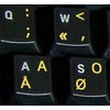 Dvorak Programmer Keyboard Stickers Transparent Yellow Letters for Any Laptop