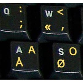Dvorak Programmer Keyboard Stickers Transparent Yellow Letters for Any Laptop Computer PC Desktop Notebook