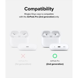 Ringke Onyx Case Compatible con Funda AirPods Pro 2 Generación, Diseño en X a Prueba de Golpes, Carcasa Protectora con Textura de Agarre Seguro y Superficie Antihuellas - Black