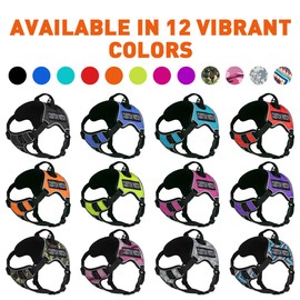 Dogline Quest No-Pull Dog Harness with Custom Reflective Removable Patches Soft Comfortable Dog Vest with Quick Release Dual Buckles Black Hardware and Handle 21 to 25 inches UrbanCamo