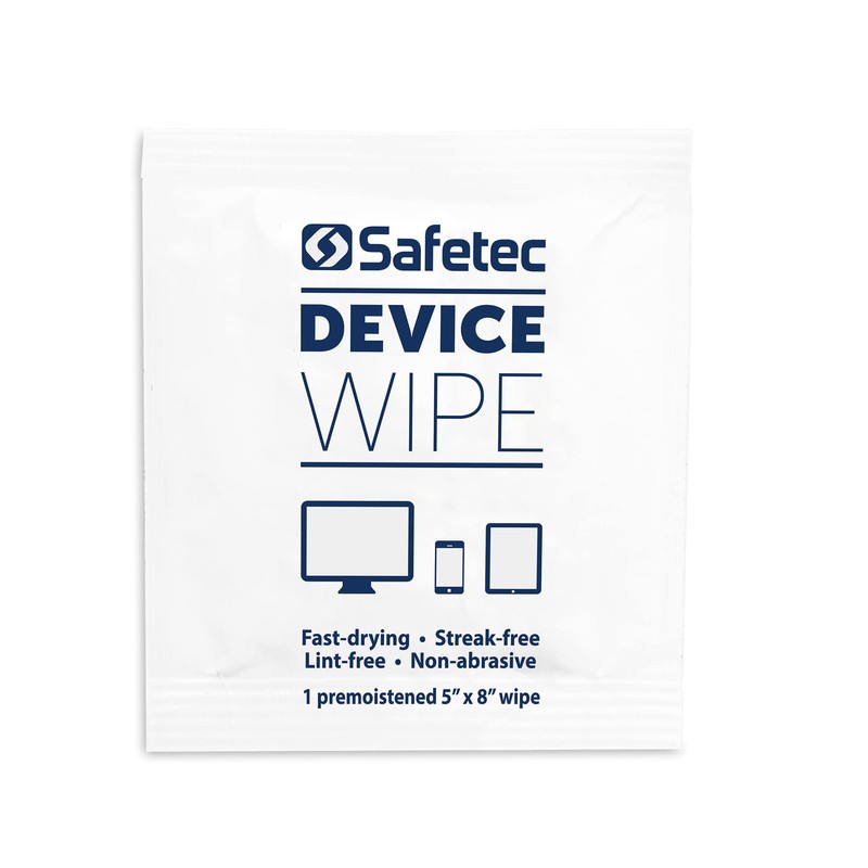 Safetec Device Wipes, 5" x 8", 100 ct. Box