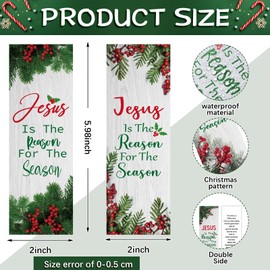 Zhanmai 200pcs Christmas Bookmarks for Students Jesus is The Reason for The Season Religious Bookmark Bulk Paper Christmas Bookmarks for Xmas Sunday School Teacher Classroom Reward Gifts