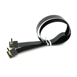 Cablecc Cable plano FPV micro HDMI macho a mini HDMI FPC de 90 grados en ángulo hacia abajo de 50 cm para fotografía aérea multicopter GOPRO