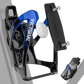 VICTGOAL Bicycle Water Bottle Holder for Airtag Bike Mount Hidden Waterproof Anti-Theft Tracker Case for Road Mountain Bikes Bottles Cage (BlackBlue)
