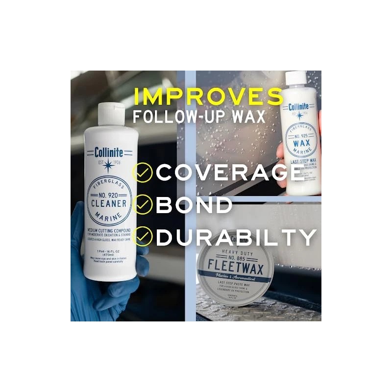 COLLINITE Fiberglass Boat Cleaner and Wax Combo Collinite 920 885