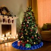 Deggodech 78cm Blue Christmas Tree Skirt fur Base Cover with