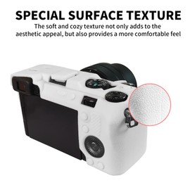 Easy Hood Camera Case for Sony Alpha 7C II A7C II A7CII A7CR Digital Camera, Lightweight Soft Silicone Cover, Anti-Scratch Protective Camera Body Skin Case (White)