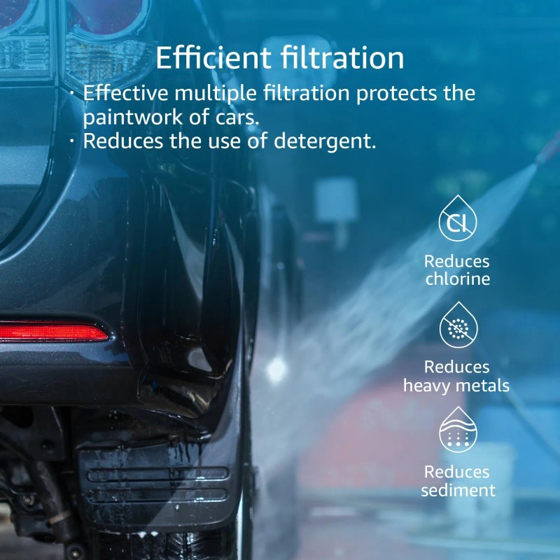 AQUA CREST (1) Inline Water Filter with 1 Hose Protector,for