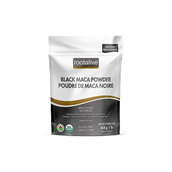 Root Alive Organic Black Maca Powder Gelatinized 454g