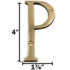 4-inch House Letter "P" with Mounting Screws, Polished Brass, Shiny