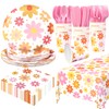 Groovy Party Supplies Daisy Groovy Party Tableware Set Serves 24