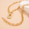 Chunky Necklaces for Women Charm Necklace Multi-layer Gold Silver Coin