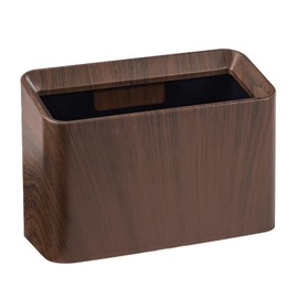 ETRAVEL Tabletop Trash Bin Dust Bin Imitation Wooden Small Mini Trash Can Stylish Simple Trash Can Trash Can Can Be Hidden, Bedroom, Office, Wastebasket Interior (Tan)