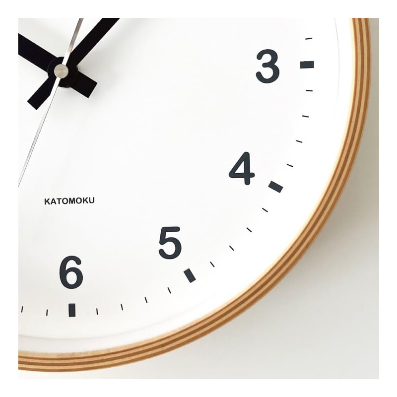 KATOMOKU plywood clock Natural Sweep (Continuous Second Hand) km-33M Diameter