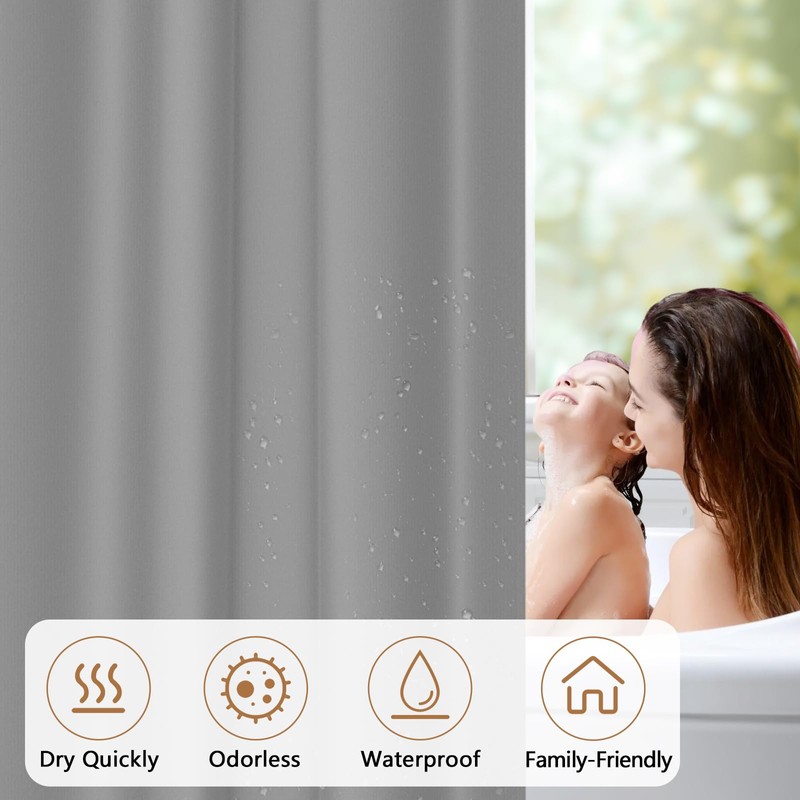 Seenus 72 x 78 inch Extra Long Waterproof Fabric Shower