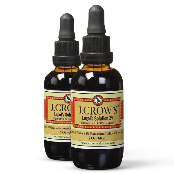 J. CROW'S Lugol's Iodine Solution 2 Fl Oz (2 Bottles)