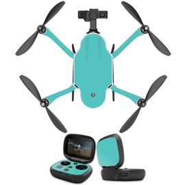 MightySkins Skin Compatible with GoPro Karma Drone Headphones wrap Cover Sticker Skins Solid Turquoise