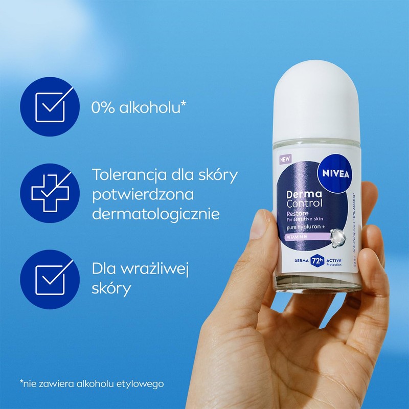 NIVEA Derma Control Restore Women's Antiperspirant 72h Ball Protection Hyaluronic